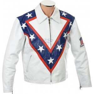 Evel KNIEVEL Legendary White Premium Full Leather Jacket
